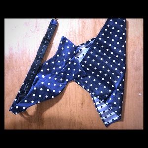 Navy blue polka dot bow tie